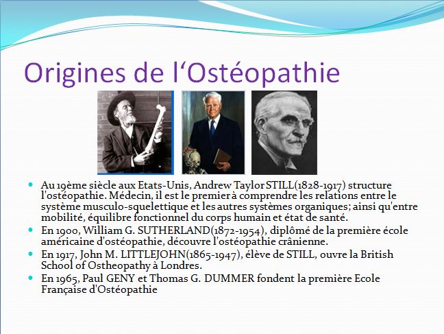origines de l'Osteopathie